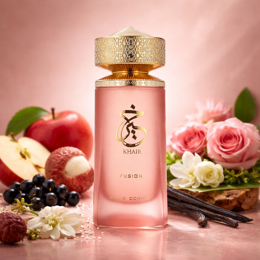 Khair Fusion Paris Corner — EDP fruité litchi cassis 100ml | Maison Emiratie