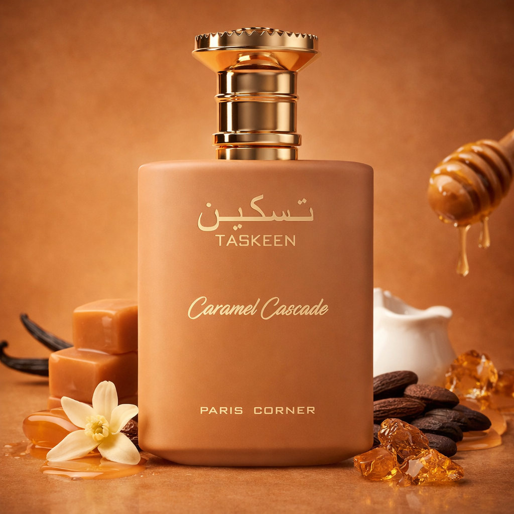 Taskeen Caramel Cascade Paris Corner — EDP caramel miel musc 100ml | Maison Emiratie